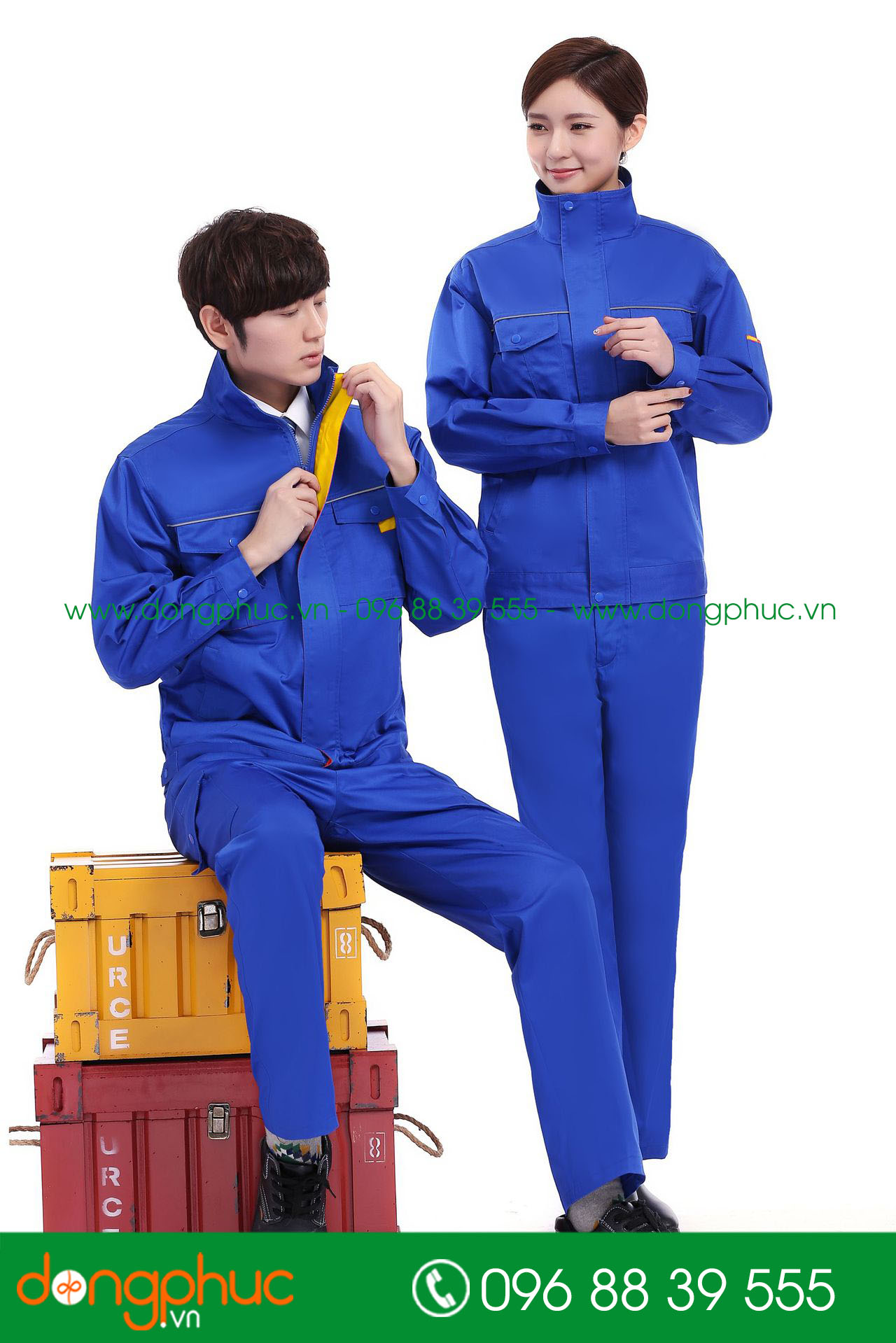 Mẫu bảo hộ màu xanh bích phối vàng